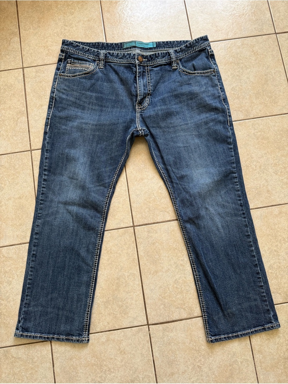 Rock And Roll Cowboy Denim Jeans Mens Size 42X30 Revolver Straight Slim
